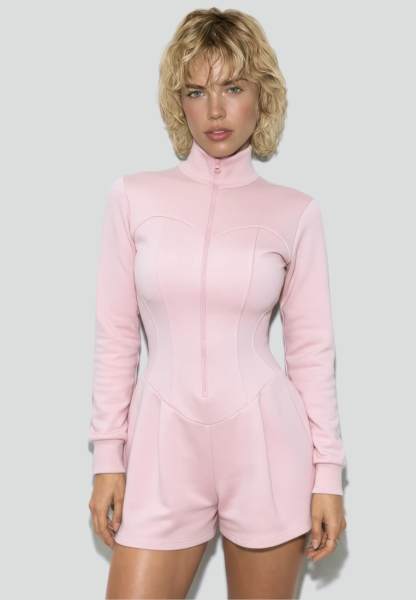 Комбинезон спортивный из футера с длинным рукавом